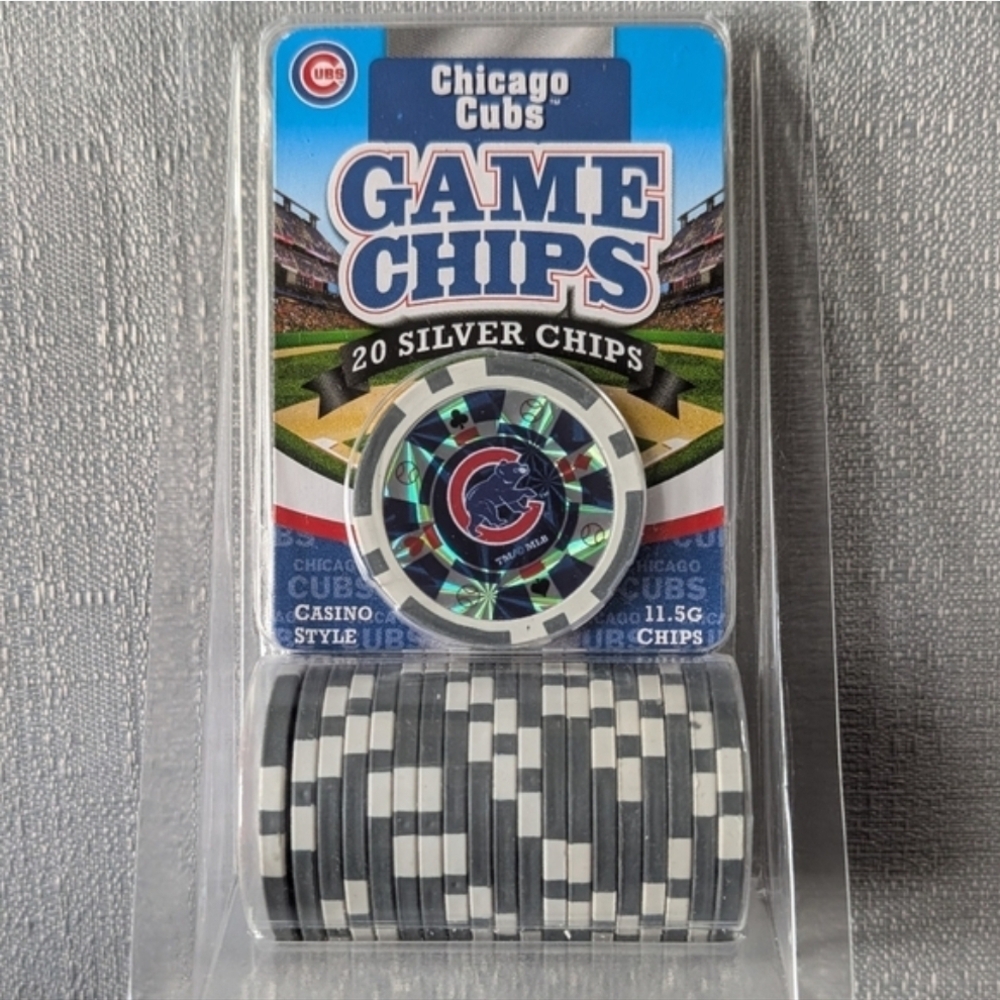 MLB Chicago Cubs Set Of 20 Silver Collectors Poker Chips New!